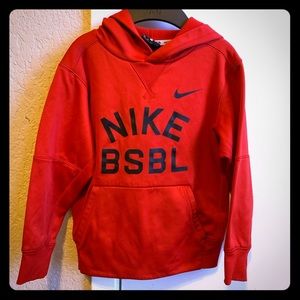 Nike baseball boys hoodie red size XS